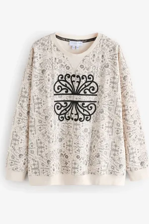 Never Fully Dressed Cream Map Print Cotton Sweatshirt AU 10