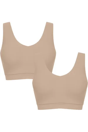 Chantelle Soft Stretch Seamless V-Neck Padded Crop Tops 2 Pack M-L