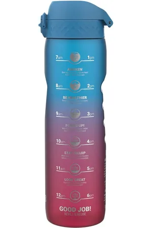 Ion8 Blue Pink 1000ml Recyclon Motivator Free Water Bottle One