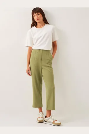 Monsoon Green Adeline High-Waisted Suit Trousers AU 24