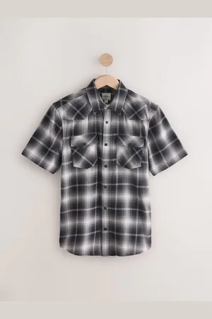 Next Short Sleeve Check Twin Pocket Western 100% Cotton Shirt XL