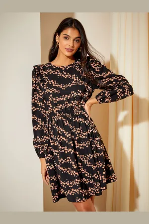 Friends Like These Ruffle Sleeve Mini Fit and Flare Dress AU 16