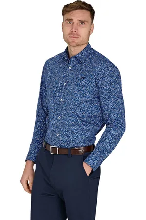 Raging Bull Long Sleeve Flower Bud 100% Cotton Poplin Shirt M