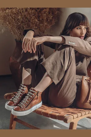Moda In Pelle Annaken High Top Chunky Lace-Up Leather Trainers AU 5 (EU 36)