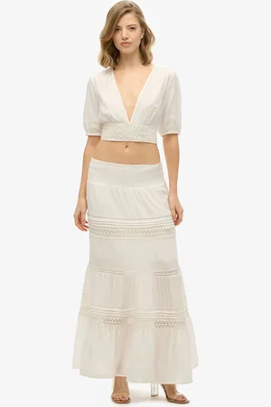 Superdry Ibiza Lace Mix Maxi Skirt AU 8