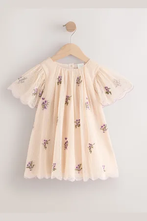 Next Short Sleeve Mesh Embellished Dress (3mths-7yrs) 2