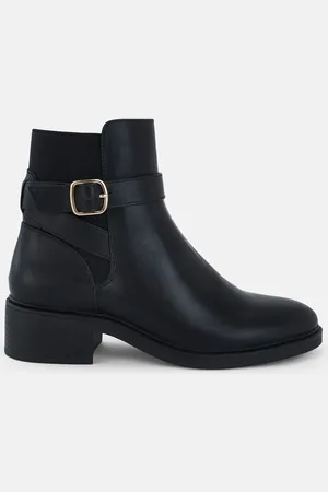 Novo Black Regular Fit Darya Buckle Chelsea Boots AU 8 (EU 39)