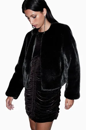 AllSaints AllSaints Black Florence Faux Fur Coat S