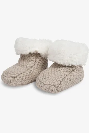 The Little Tailor Baby Natural Knitted Plush Lined Booties 6