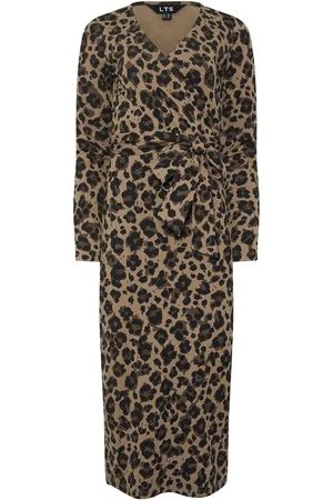 Long Tall Sally Animal Wrap Midi Dress AU 16 Tall