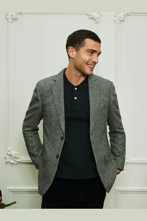 J.Crew Company Grey Wool Blend Herringbone Blazer 44 R