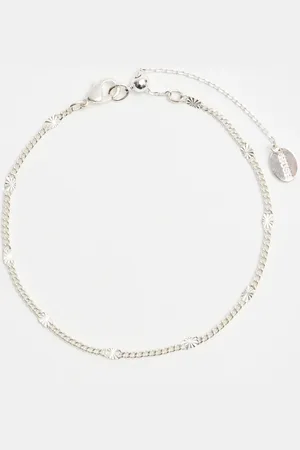 Hush Puppies Silver Tone Violet Chain Bracelet One