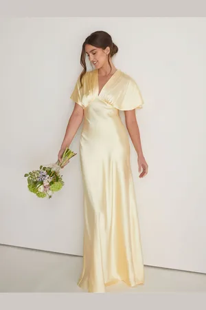 Six Stories Plunge Batwing Satin Bridesmaid Dress AU 10