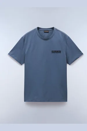 Napapijri Blue Vignoni Back Printed Short Sleeve 100% Cotton T-Shirt L