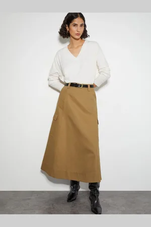 Monsoon Hanna Cargo 100% Cotton Maxi Skirt L