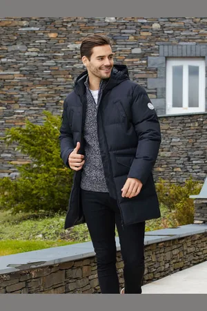 Threadbare Black Showerproof Longline Padded Hooded Jacket XXL