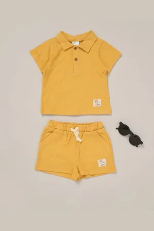 LILY & JACK Jacquard 100% Cotton Jersey Polo Shirt, Shorts and Sunglasses Outfit Set 12 Months (80 cm)