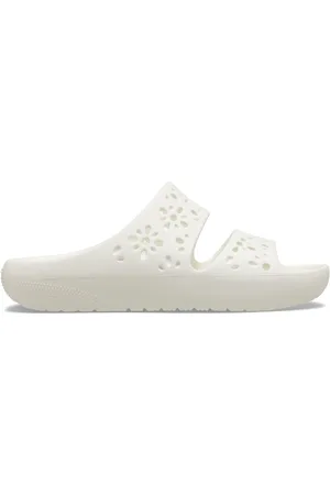 Crocs White Classic Floral Cut Out Sandals AU 9 (EU 41)