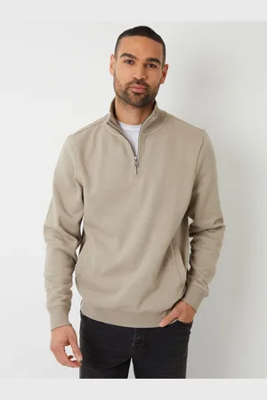 Threadbare Cream Quarter Zip Neck Sweatshirt L