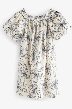 Next Embroidered Off The Shoulder Mini Dress AU 18