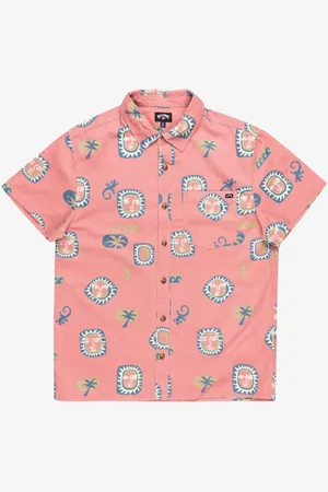 Billabong 100% Cotton Solana Printed Short Sleeve Cord Shirt small