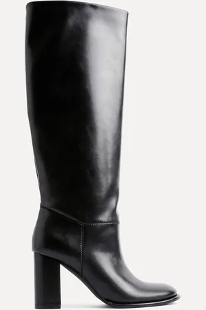 Linzi Black Cole High Leg Block Heeled Boots AU 9 (EU 40)