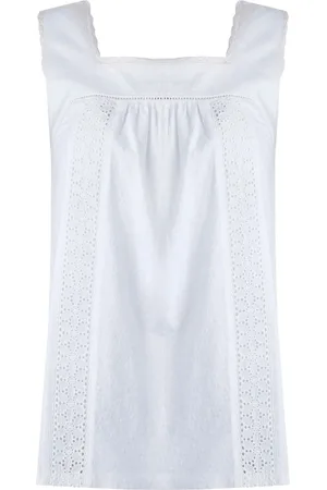 Weird Fish White Chelle Square Neck Jersey 100% Organic Cotton Vest 16
