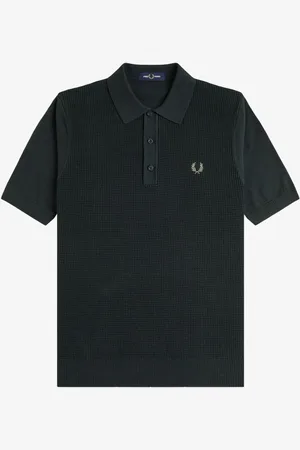 Fred Perry Waffle Knitted Polo Shirt M