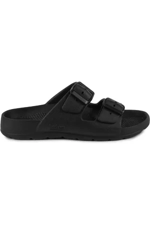 Totes Black Solbounce Ladies Adjustable Double Buckle Slides AU 7 (EU 38)