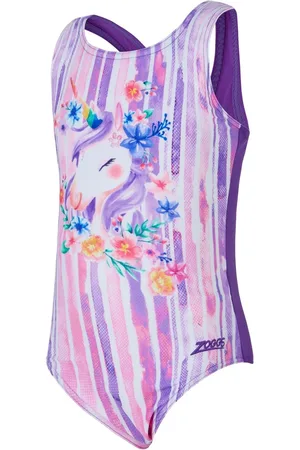 Zoggs Girls Purple Unicorn Actionback Swimsuit 1 Year (80cm)