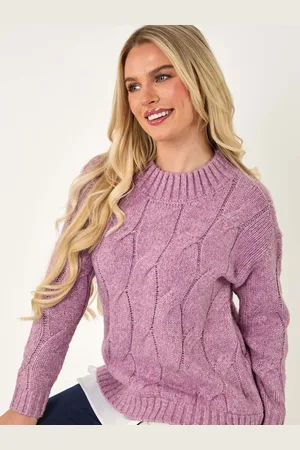 Roman Pink Petite Cable Detail Shirt Jumper AU 14