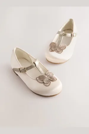 Next Butterfly Satin Bridesmaid T-Bar Occasion Shoes AU 4 (EU 20.5)