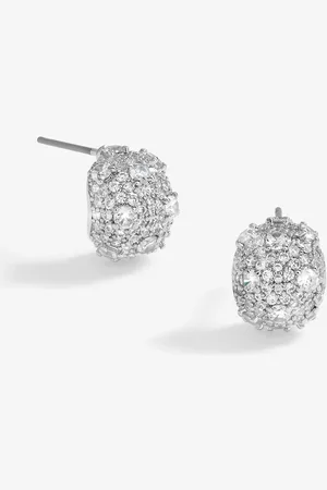 Jon Richard Silver Tone Cubic Zirconia Dome Earrings One