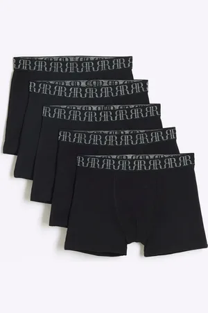 River Island Black Boys Marl 100% Cotton Boxers 5 Pack 11