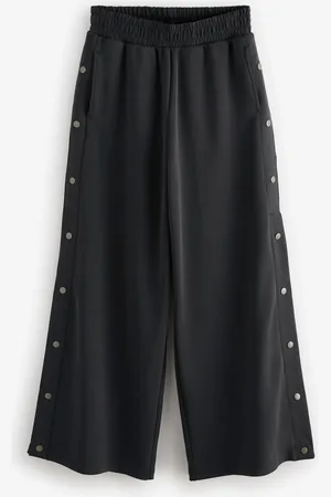 Next Black Soft Jersey Popper Side Trousers AU 16 XXL Tall