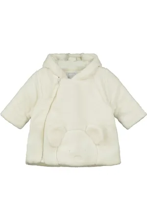Emile et Rose Deep Pile Fleece Ivory Jacket with 3D Teddy & Hood Up to 1 Month (56cm)