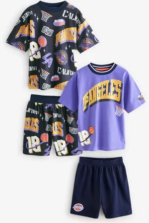 Next Black/Purple Basketball Short Pyjamas 2 Pack (3-16yrs) 14 Years (164cm)