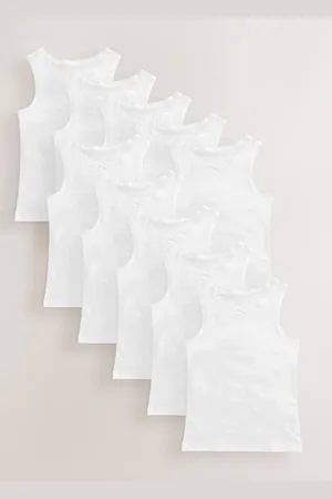 Next White 10 Pack Lace Trim Vest (1.5-16yrs) 158164cm