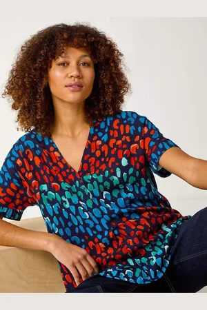 Roman Blue Abstract Spot Print Tunic AU 18