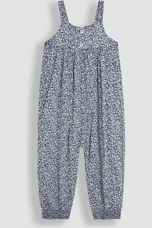 JoJo Maman Bébé Navy Ditsy Floral Button Front Jumpsuit 12