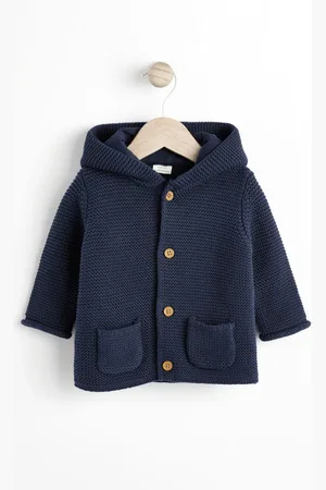Next Navy Blue Knitted Hooded Baby Cardigan (0mths-2yrs) Up to 3 Months (62cm)