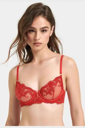 BlueBella Marseille Plunge Underwired Embroidered Mesh Bra 36 DD