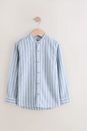 Next Grandad Collar Linen Mix Long Sleeve Shirt (3-16yrs) 4 Years (104cm)