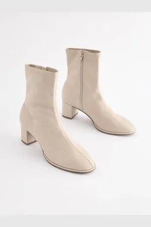Next Bone Cream Extra Wide Fit Forever Comfort Ankle Sock Boots AU 7 XW (EU 38)