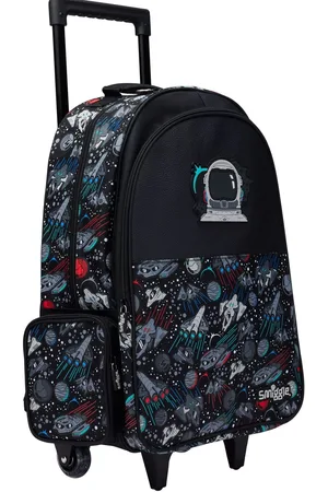 SMIGGLE Black Eclipse Trolley Backpack With Light Up Wheels one