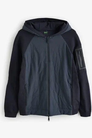 HUGO BOSS Blue Knitted Jacket With Padded Front XXL