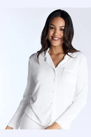Boux Avenue Cream Rib Modal Long Pyjamas Set AU 14