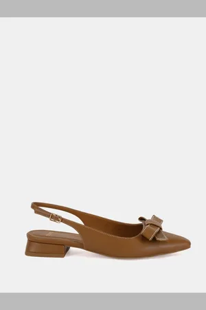 Novo Carlina Bow Detail Point Toe Loe Heel Slingback Shoes AU 8 (EU 39)