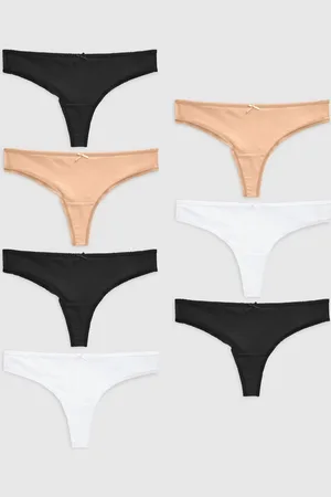 Next Praline Nude Thong Microfibre Knickers 7 Pack AU 20