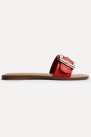 Linzi Red Tyla Flat Sandals With Buckle AU 6 (EU 37)